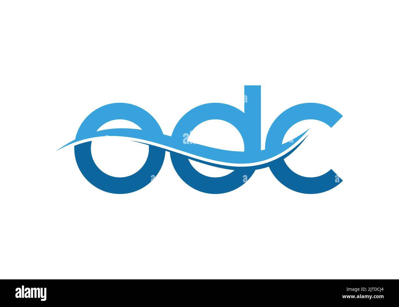 ODC Ocean Wave Monograma Inicial Carta odc WAVE Diseño de Logotipo Plantilla de Vector o d c Carta Diseño de Logotipo Ilustración del Vector