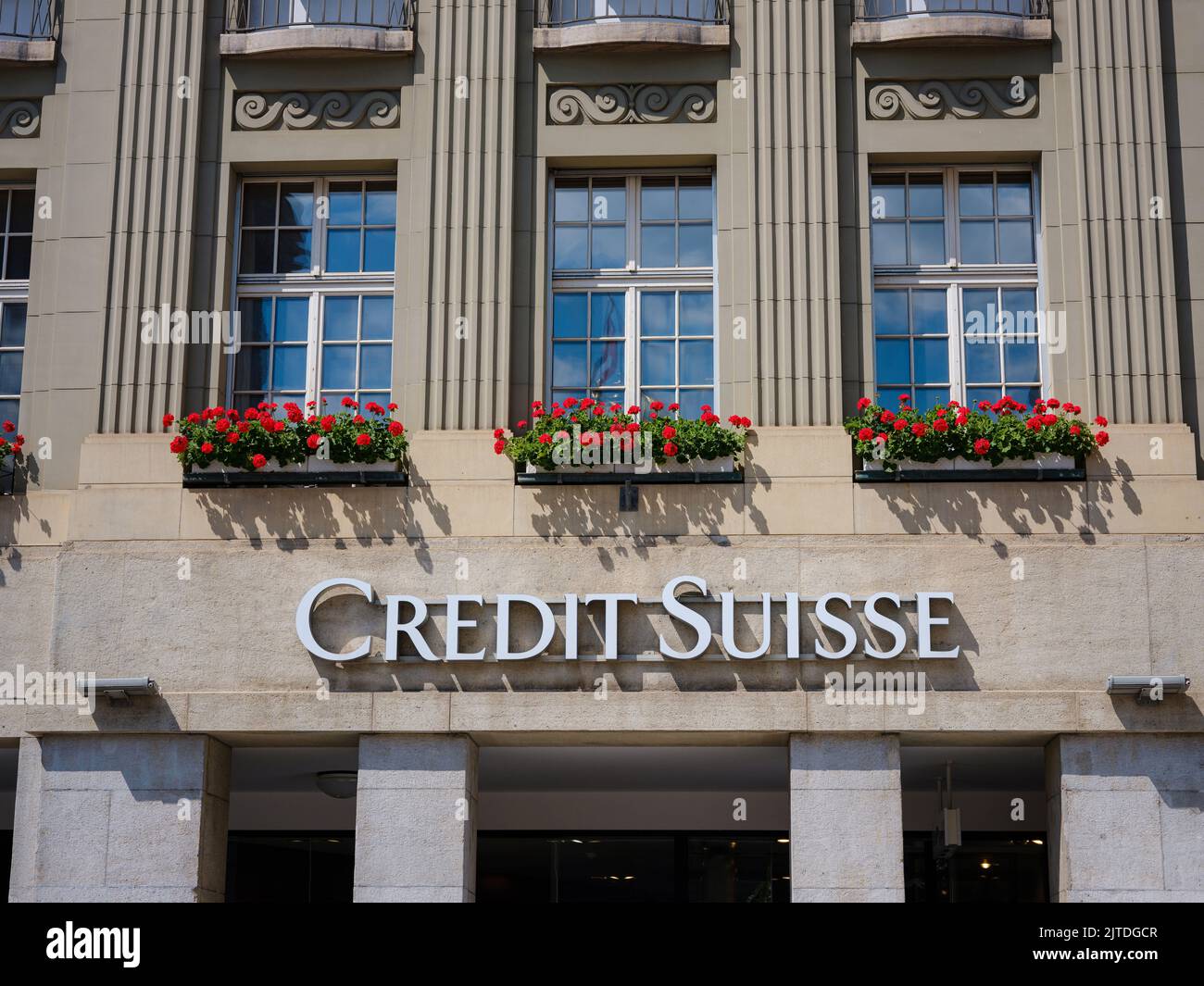 Berna, Suiza, julio de 4 2022 Logotipo del banco suizo Credit Suisse