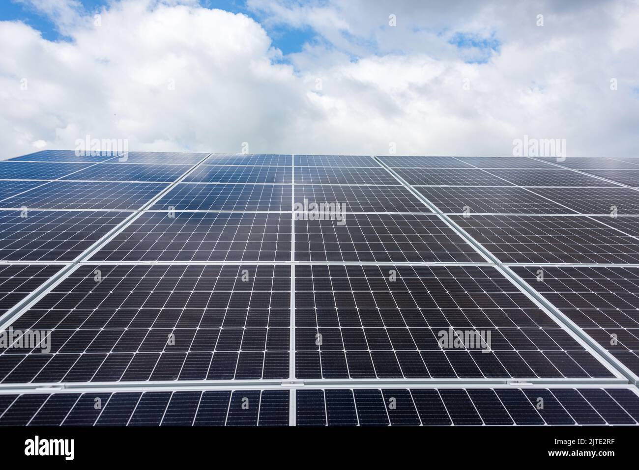 Fotovoltaikanlage zum erzeugung, von Grünem Strom auf einem Feld en Schleswig-Holstein Foto de stock
