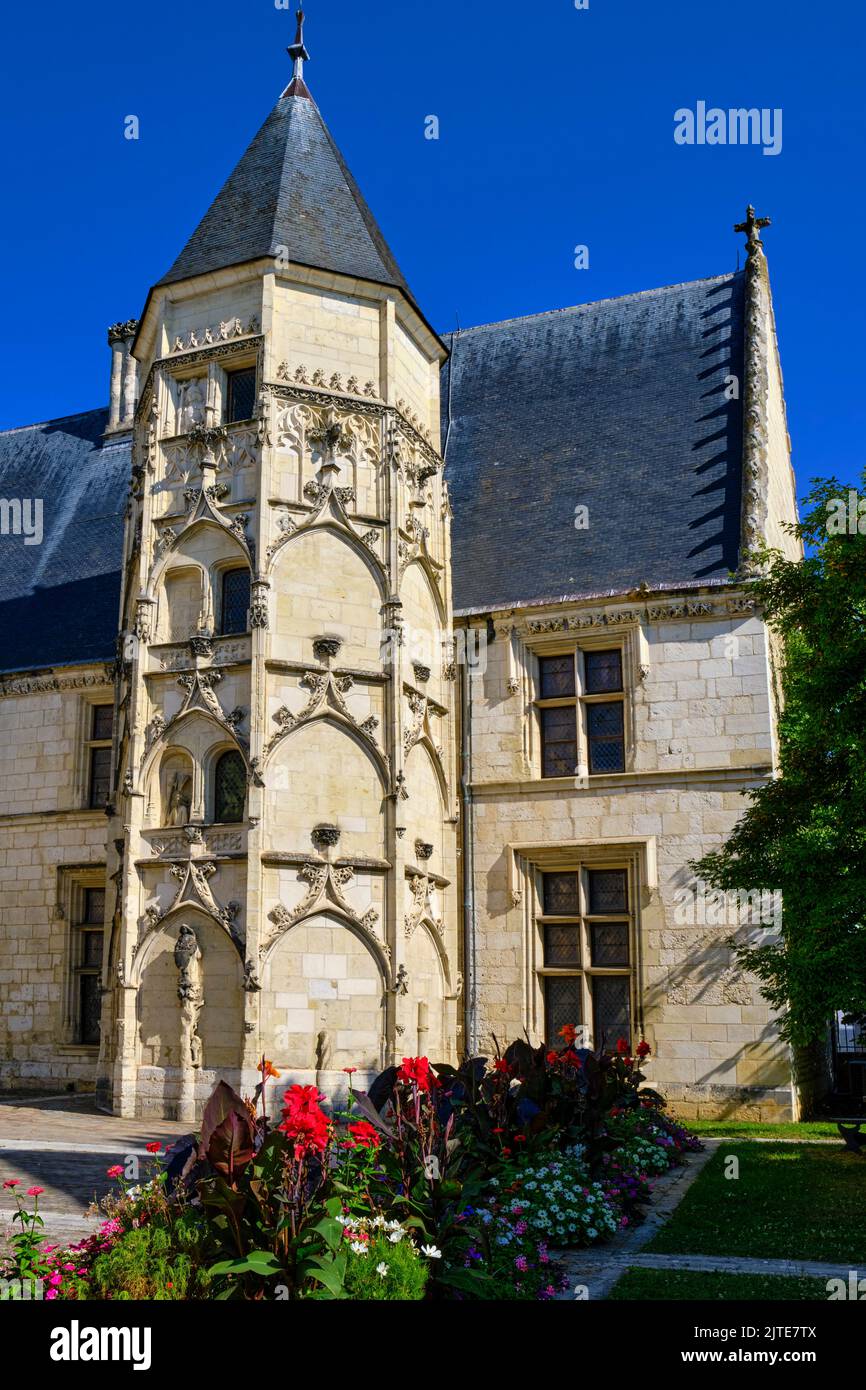 Francia, Cher (18), Bourges, Hotel des Echevins, Esteve Museum, torre octogonal Foto de stock