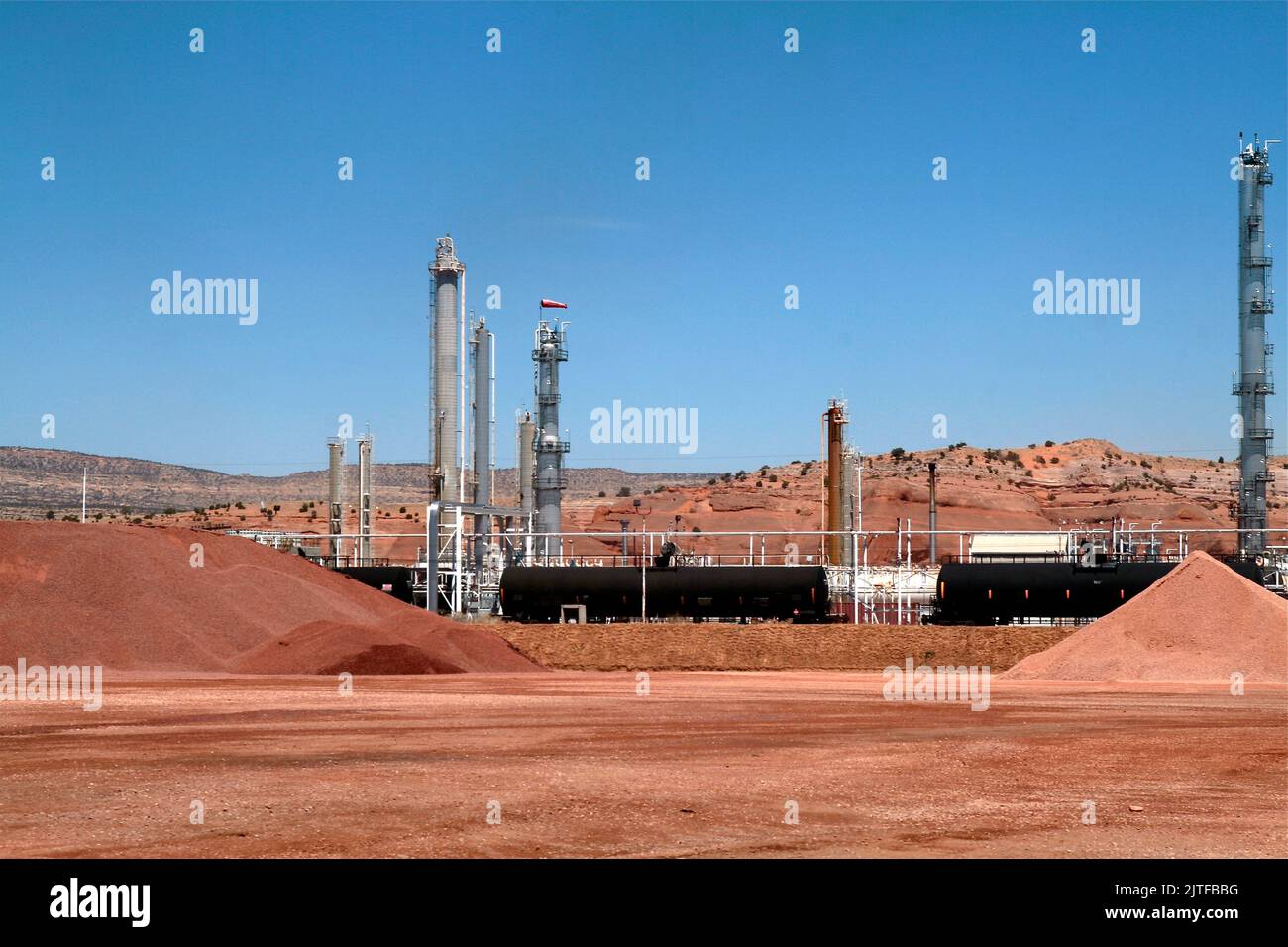 Gallup, Nuevo México, EE.UU. Planta de petróleo y gas. Foto de stock