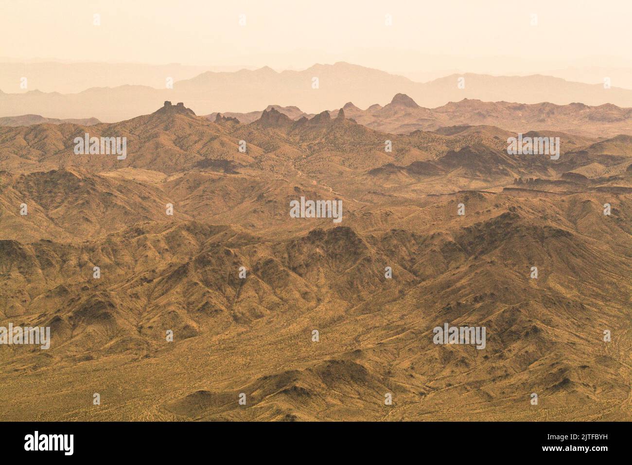 Desierto de Mojave, Nevada. Vista Arial. Foto de stock