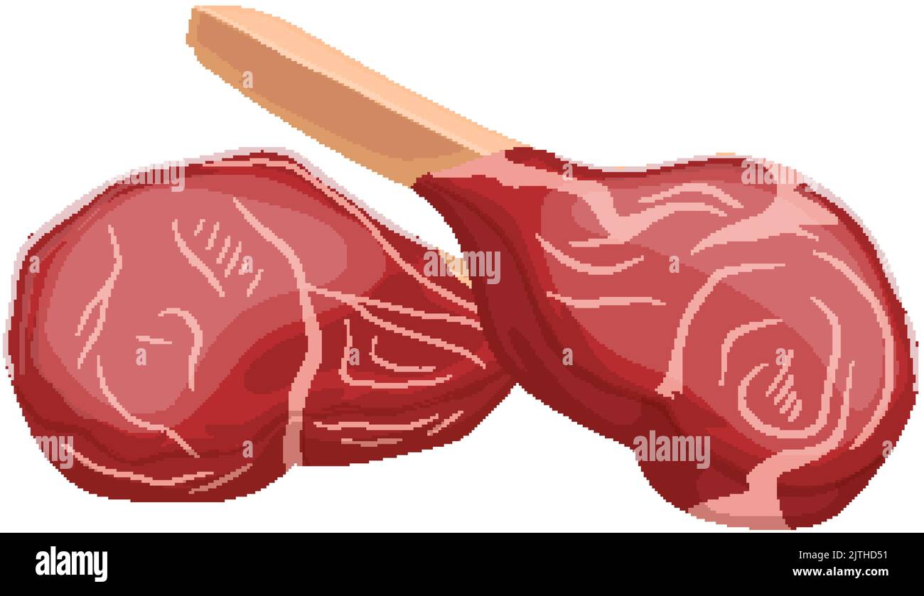 ilustración de vector de caricatura de carne de cordero Imagen Vector