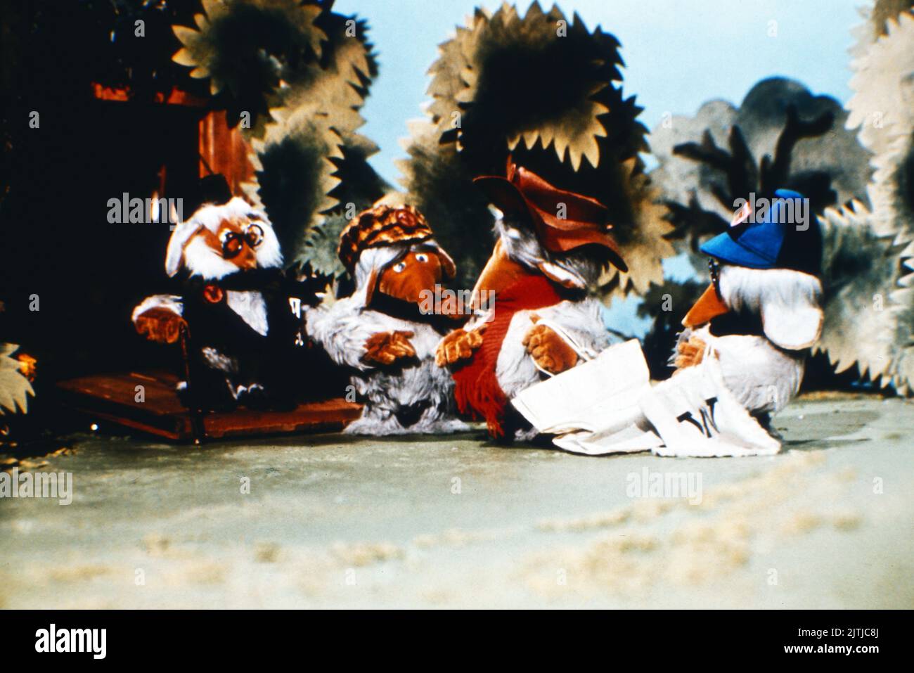 Las Wombles, también conocido como Die Wombles, Pupentrickserie, Großbritannien 1973 - 1975, Charakter: Großonkel Bulgaria, Bungo, Orinoco y Wellington Womble Foto de stock
