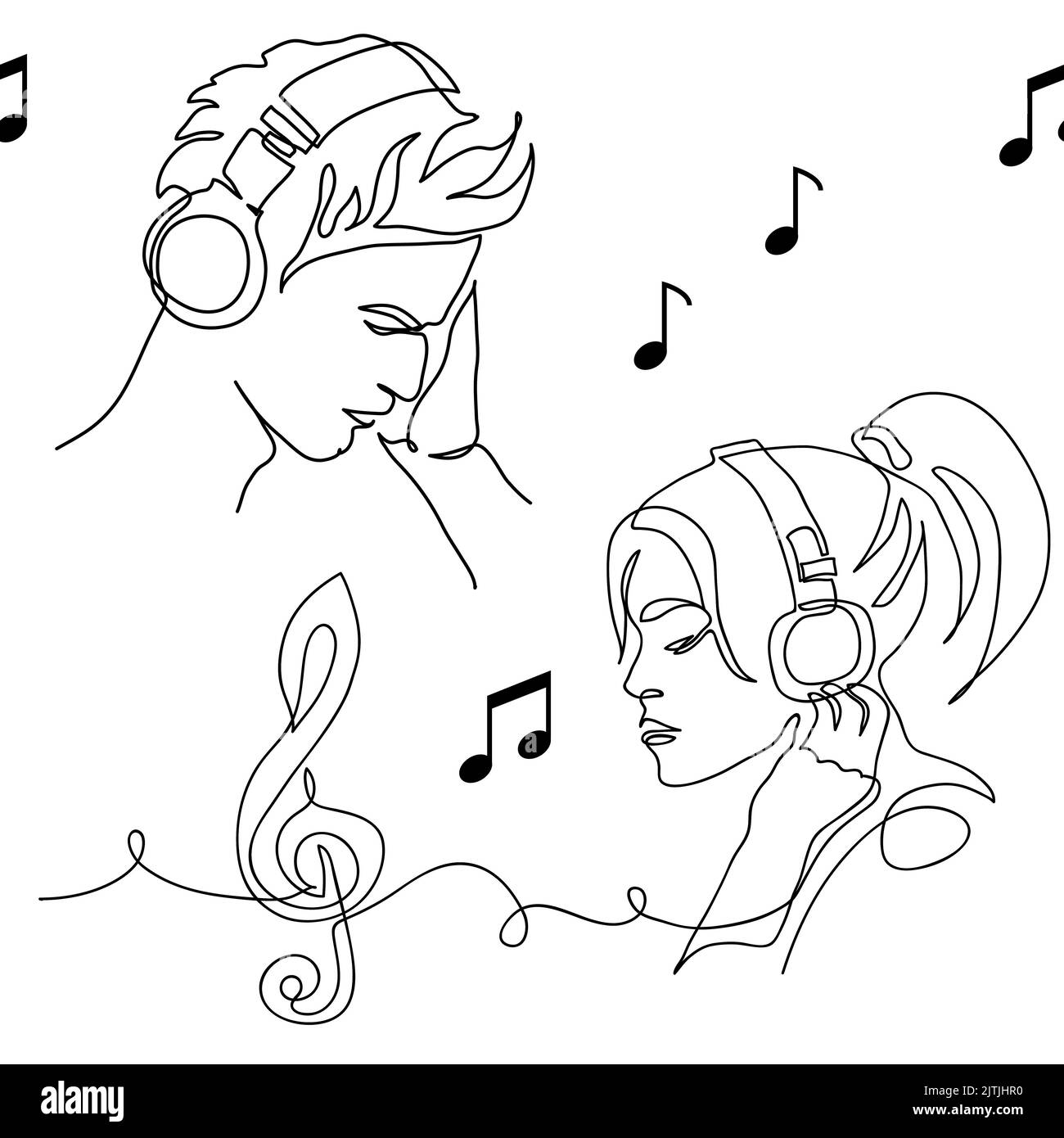 Escuchar musica dibujo Imágenes recortadas de stock - Alamy