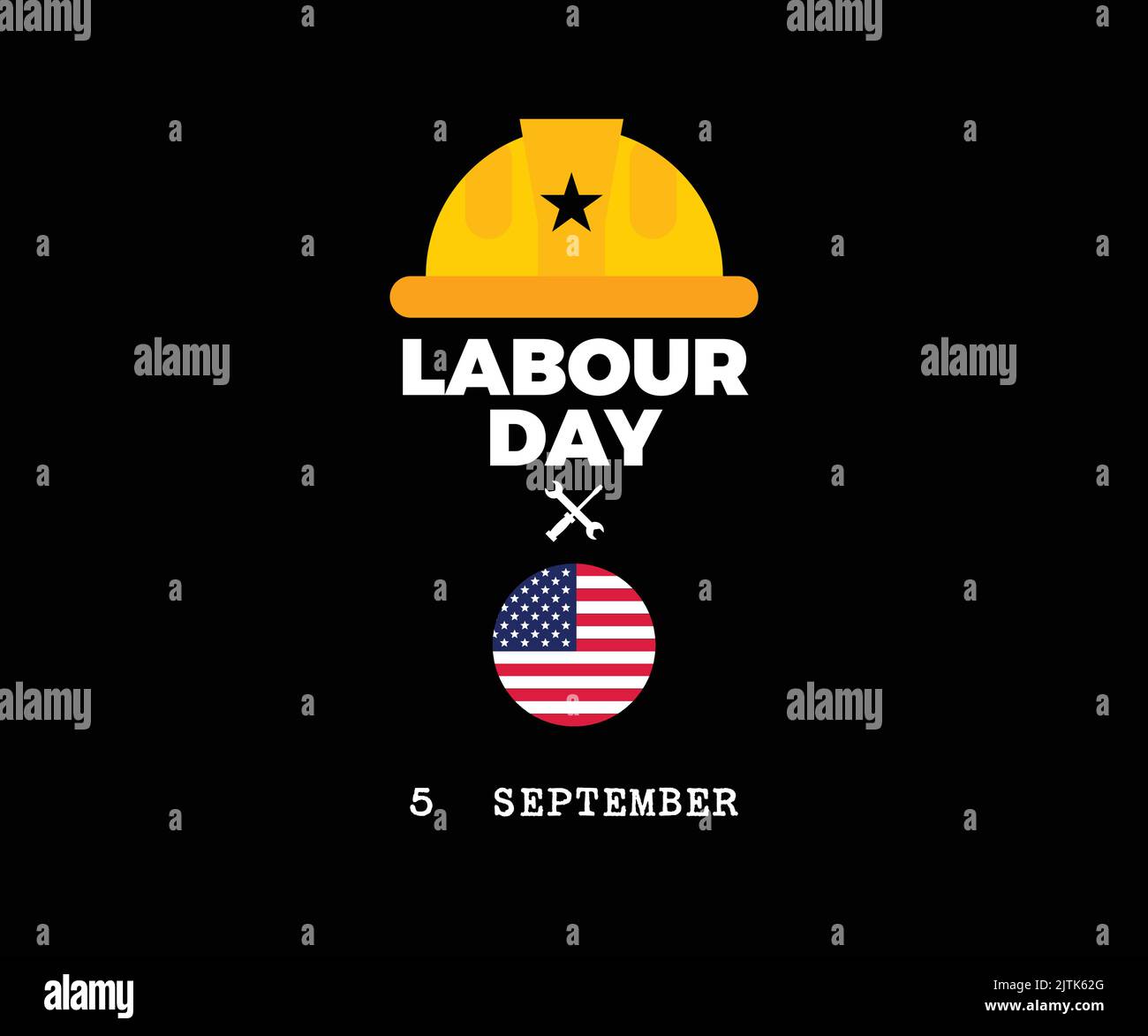 Día del Trabajo - 05 de septiembre - Día Internacional del Trabajo - Día del Trabajo de los Estados Unidos - Día del Trabajo Antecedentes e ilustración - Bandera de los Estados unidos Ilustración del Vector