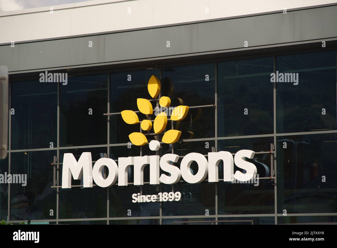 Supermercado Morrison firmar Foto de stock