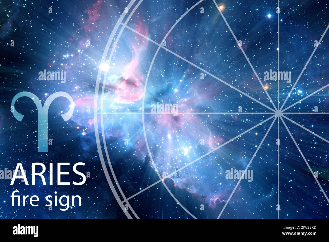 Símbolo de la astrología del signo zodiaco de Aries Foto de stock