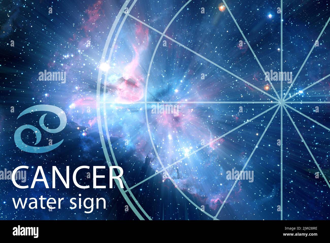 Símbolo de la astrología del signo zodiaco de Cáncer Foto de stock