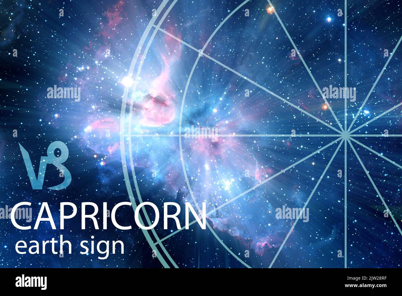 Símbolo de la astrología del signo zodiaco de Capricornio Foto de stock
