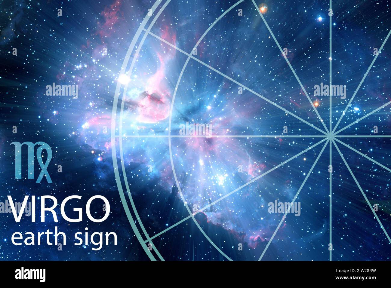 Símbolo de la astrología del signo zodiaco de Virgo Foto de stock