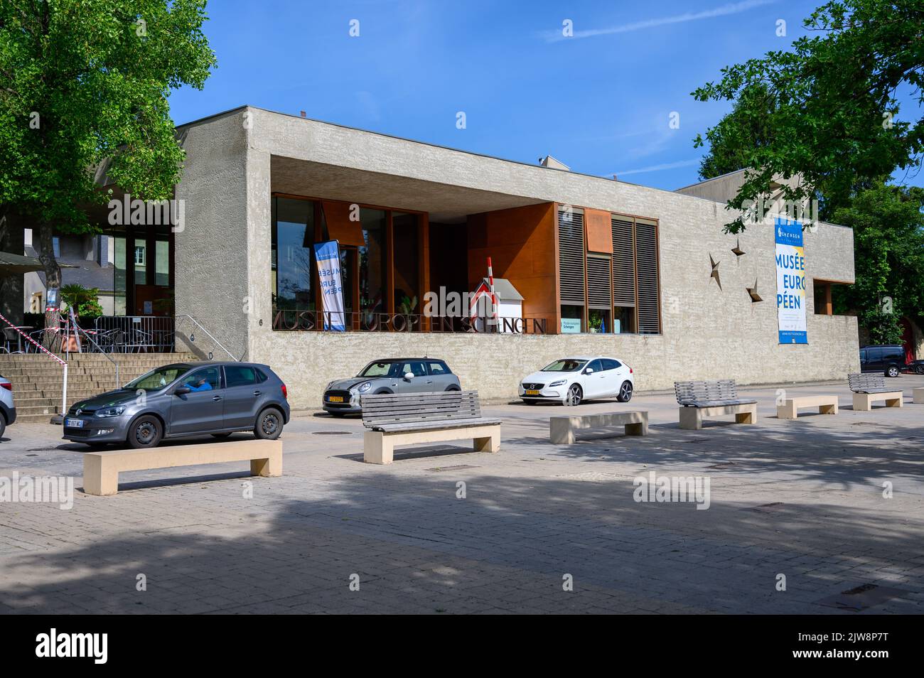 El Museo Europeo de Schengen, Luxemburgo, la ciudad donde se firmó el famoso Acuerdo de Schengen el 14 de junio de 1985. Foto de stock