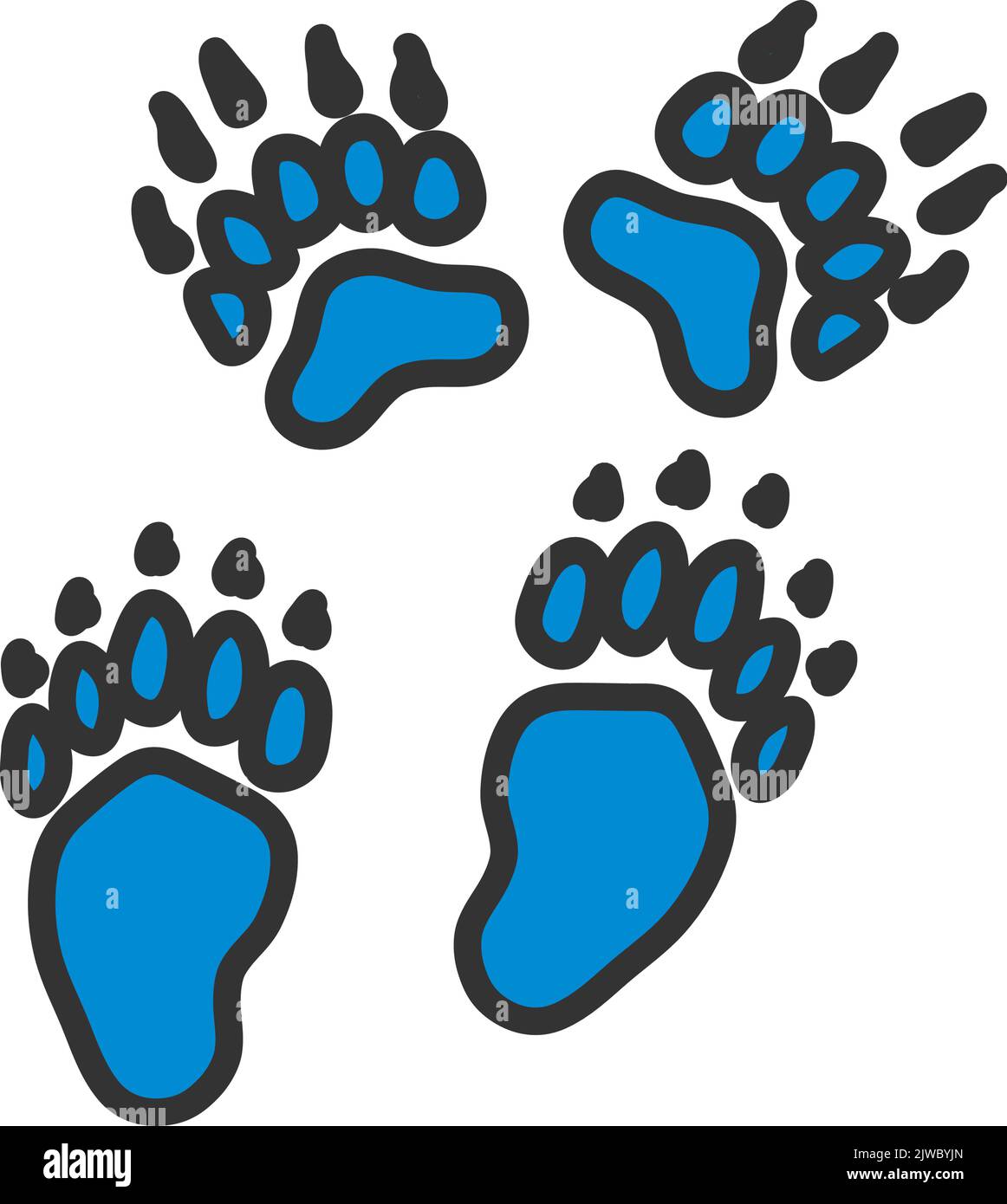 Icono de Bear Trails. Contorno en negrita editable con diseño de relleno de color. Ilustración vectorial. Ilustración del Vector