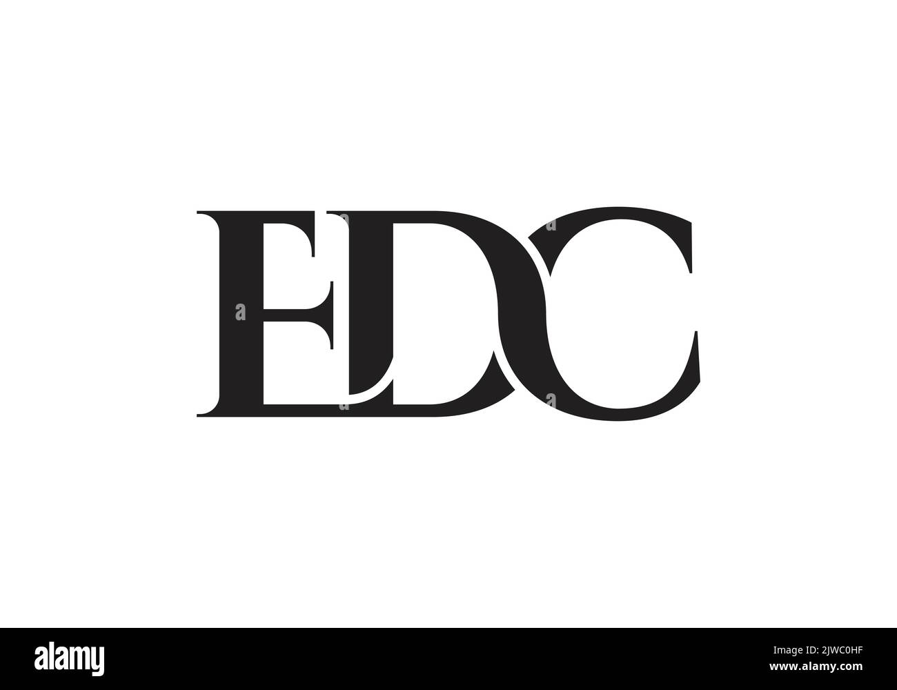 EDC Carta monograma inicial E D C Diseño de logotipo Plantilla vectorial Carta edc Diseño de logotipo Ilustración del Vector