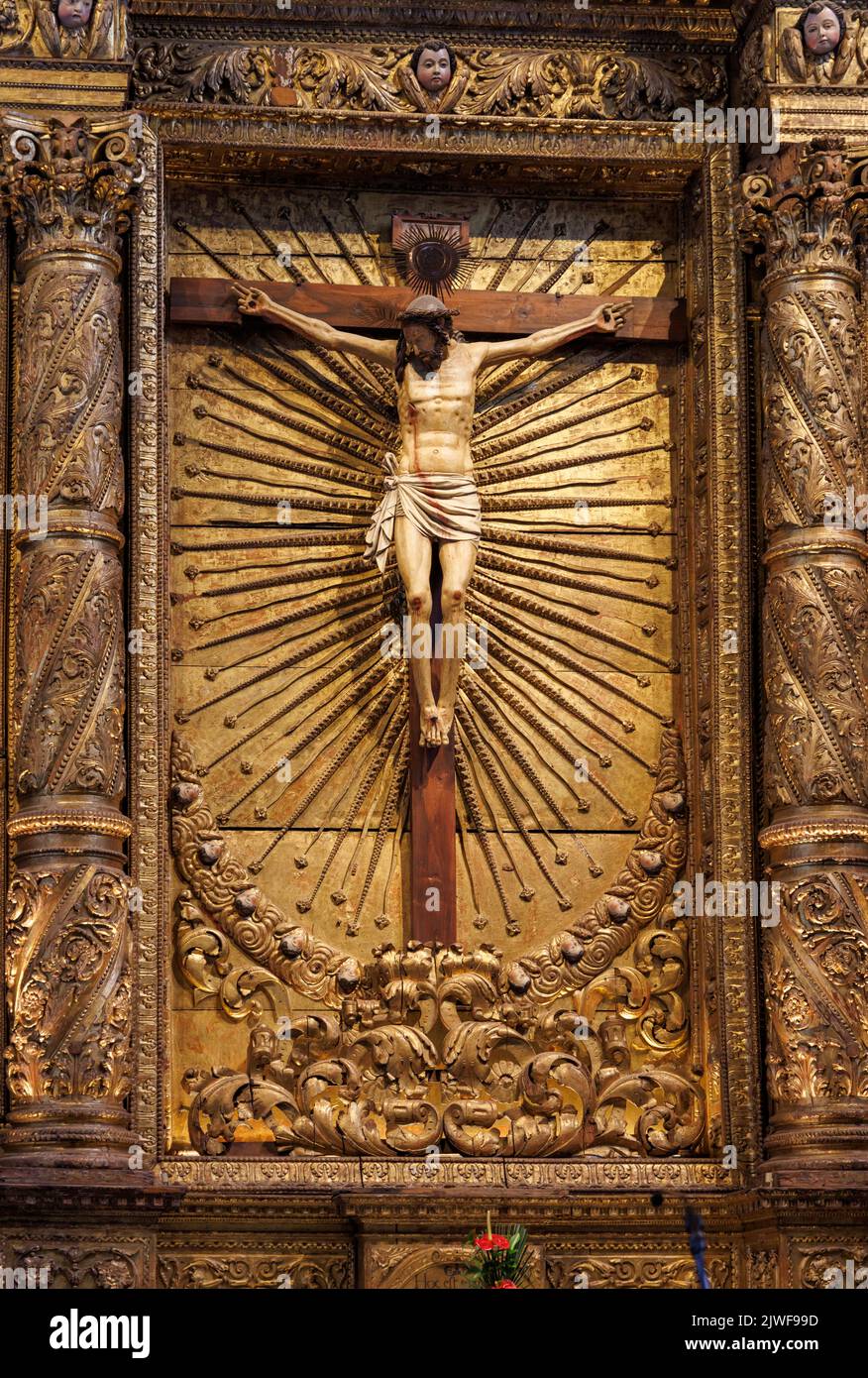 Altar de Senhor Bom Jesús en la Catedral de Nuestra Señora de la Asunción, Funchal, Madeira, Portugal Foto de stock