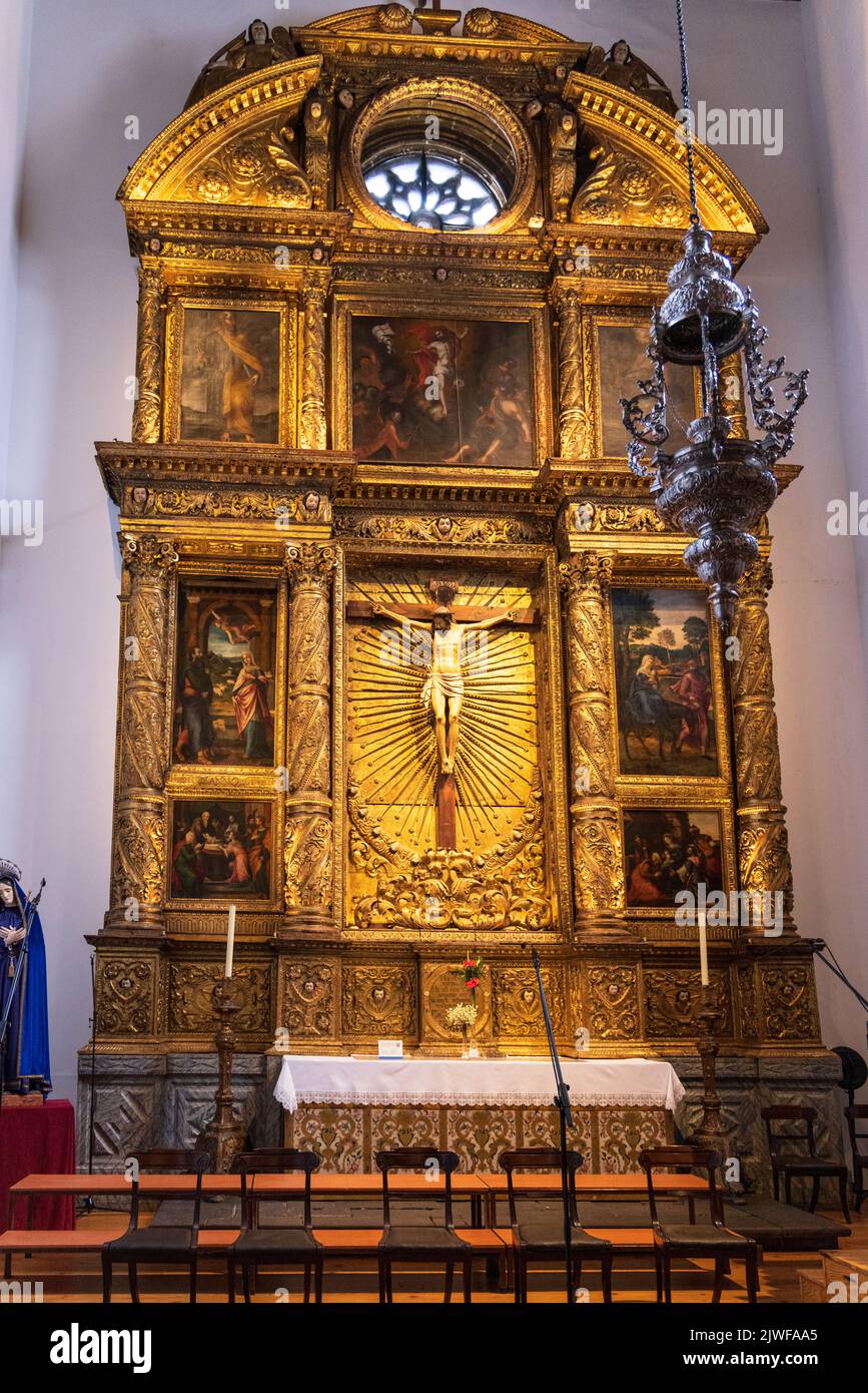 Altar de Senhor Bom Jesús en la Catedral de Nuestra Señora de la Asunción, Funchal, Madeira, Portugal Foto de stock