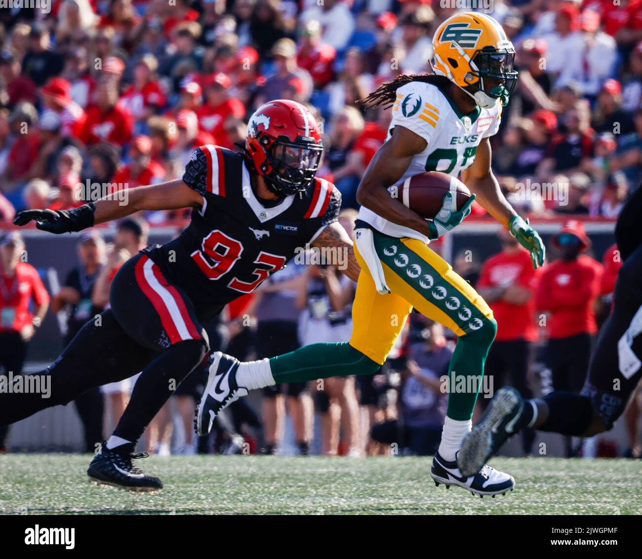 Hamilton, ont, 5 de septiembre de 2022. El receptor de Edmonton Elks