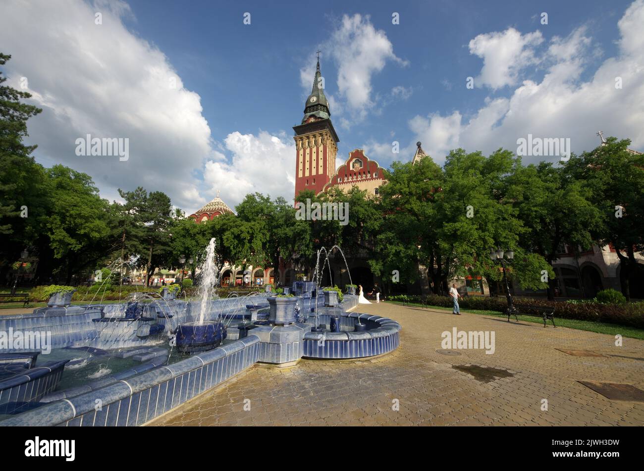 La plaza principal de Subotica en Serbia Foto de stock