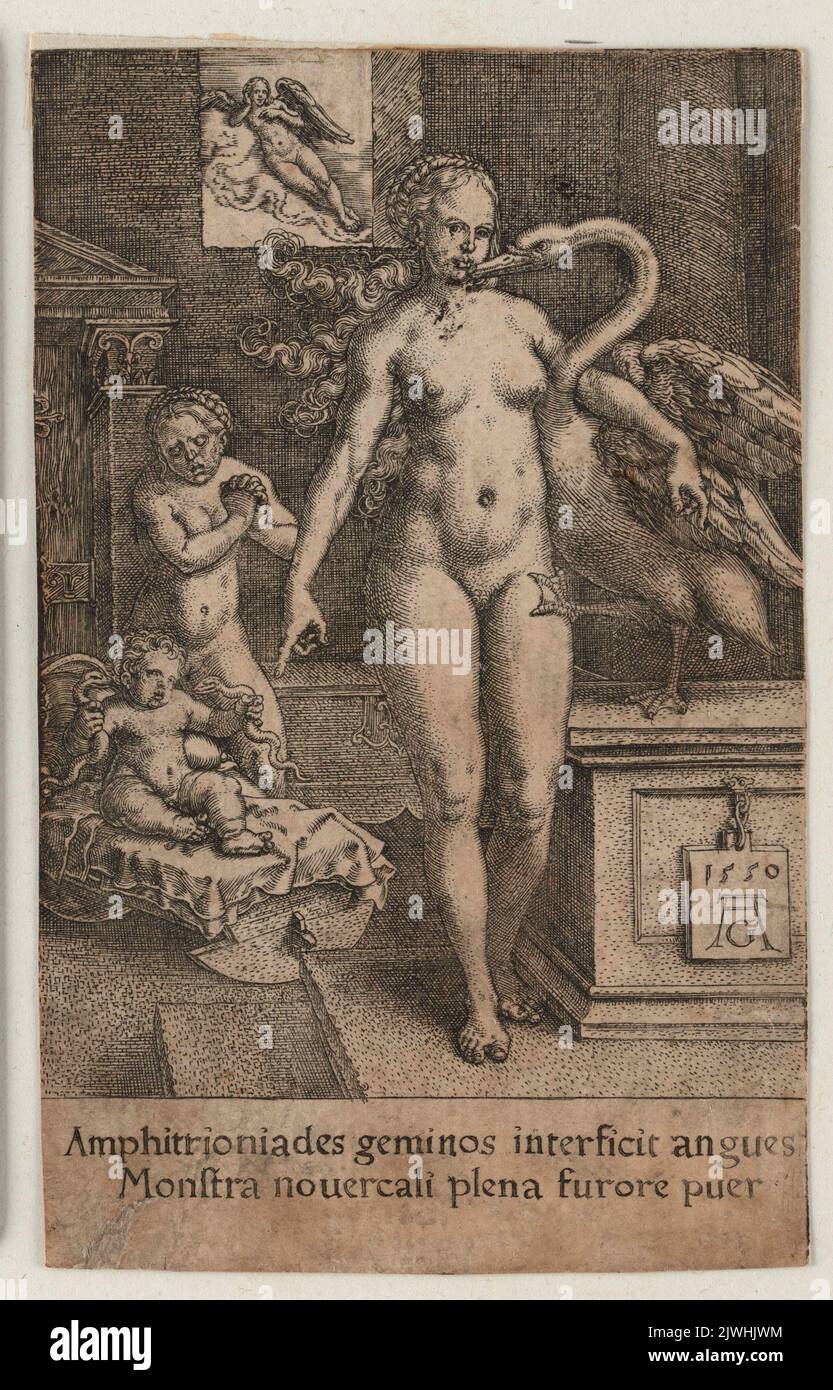 El nacimiento de Hércules. Aldegrever, Heinrich (1502-1555/1561), artista gráfico Foto de stock