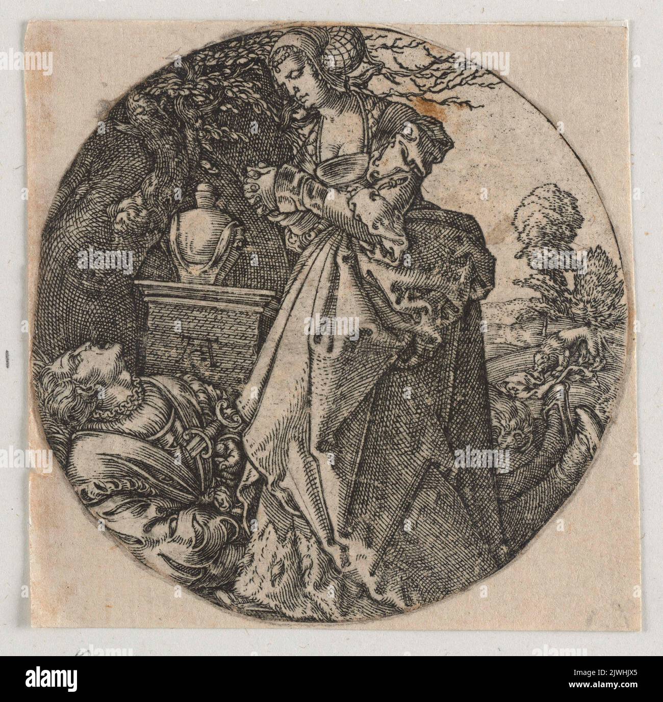 Pyramus y Thisbe. Aldegrever, Heinrich (1502-1555/1561), artista gráfico Foto de stock