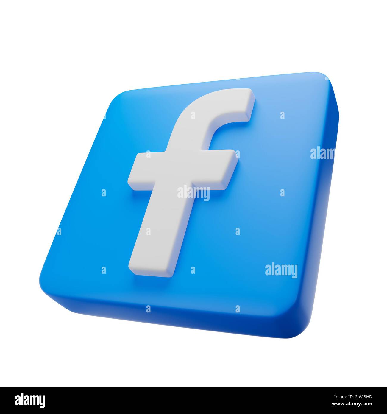 Phitsanulok , Tailandia - 06 DE SEPTIEMBRE de 2022 : Facebook 3D icono cuadrado sobre fondo blanco aislado . Trazados de recorte incrustados . 3D Presentación . Foto de stock