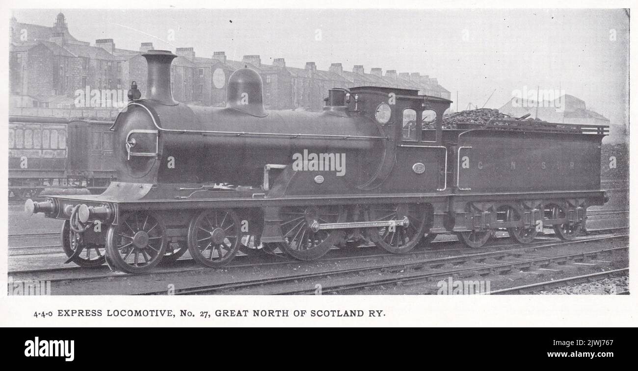 4.4.0 Express Locomotive, No. 27, Gran Norte de Escocia RY. Foto de stock