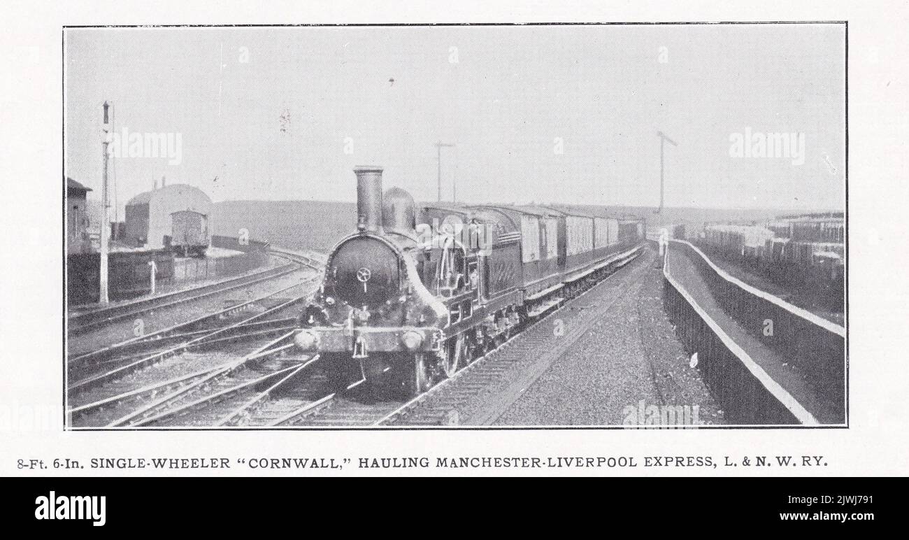 8 pies 6 pulg. Single Wheeler Cornwall, acarreo Manchester - Liverpool Express, L. & N. W. RY. Foto de stock
