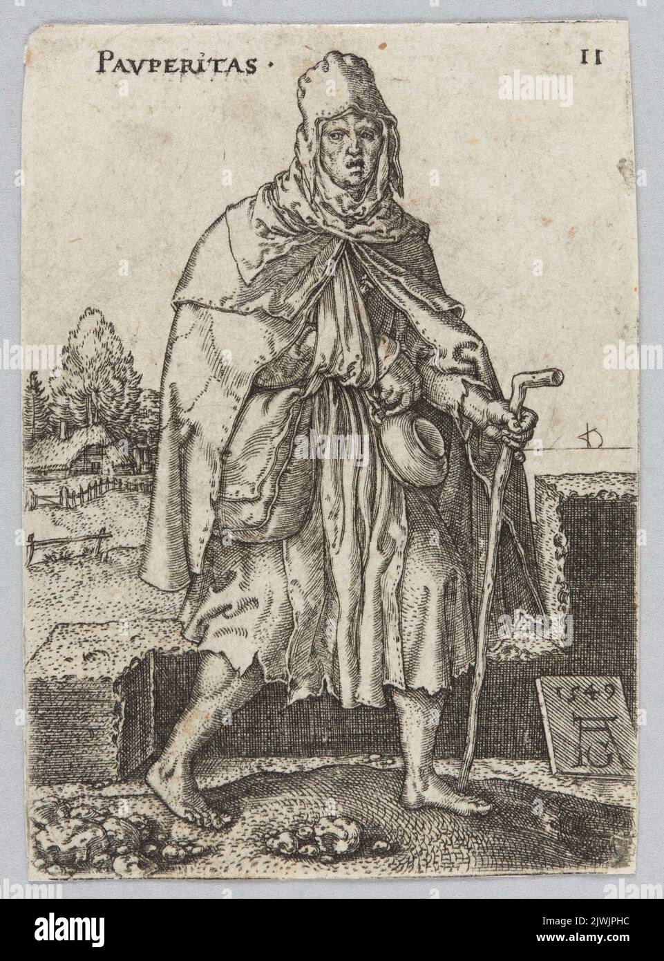 Pauperitas. Aldegrever, Heinrich (1502-1555/1561), artista gráfico Foto de stock