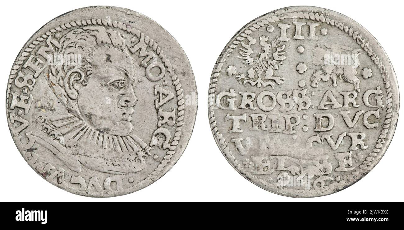 3 groschen (con busto de Friedrich Kettler). Pipenstock, Krzysztof (fl