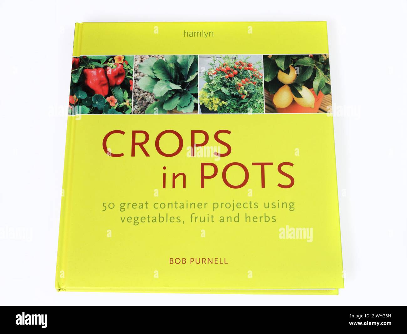 Portada de libro de cultivos en macetas por Rob Purnell Foto de stock