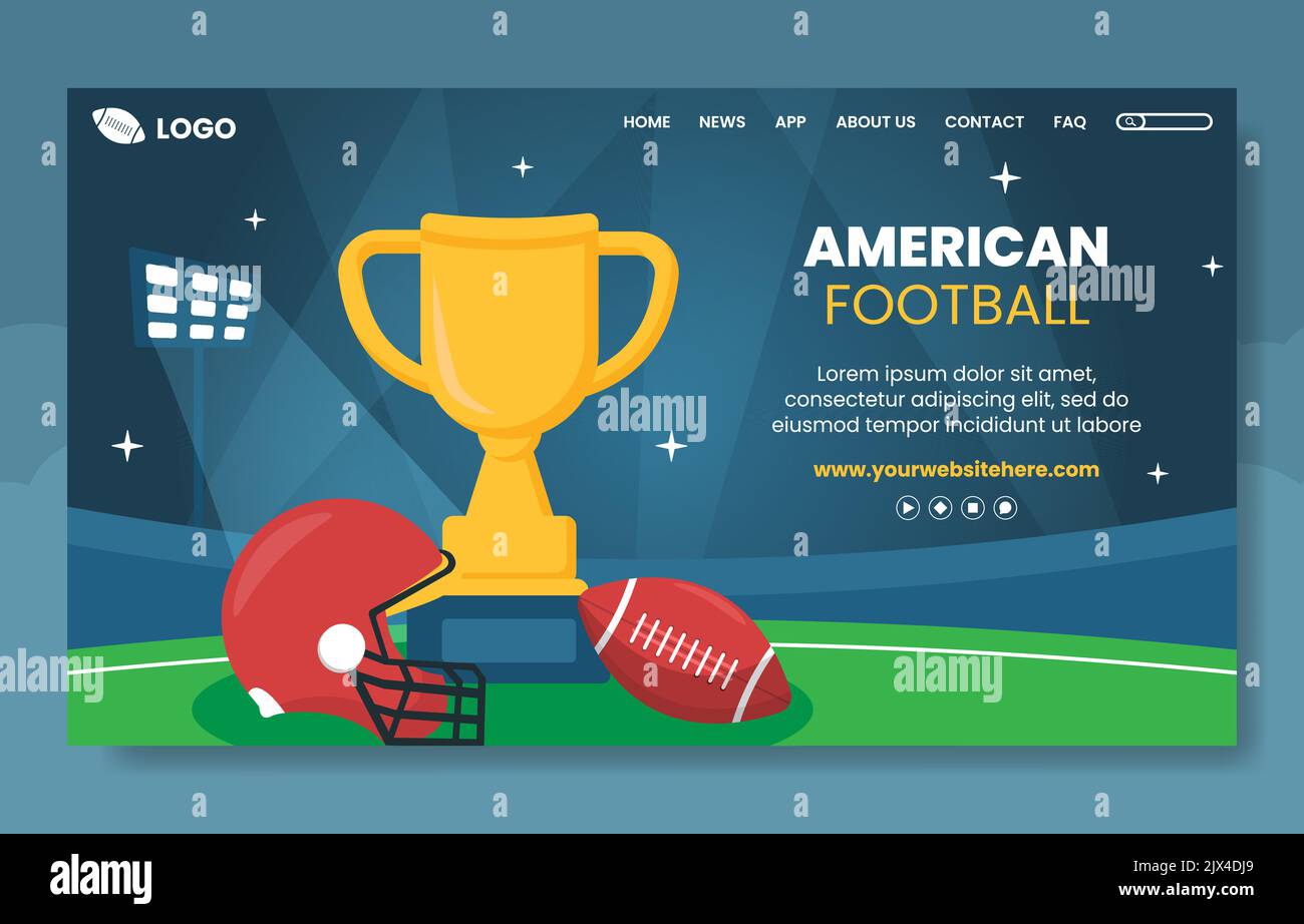 American Football Sports Player Social Media Landing Page Template