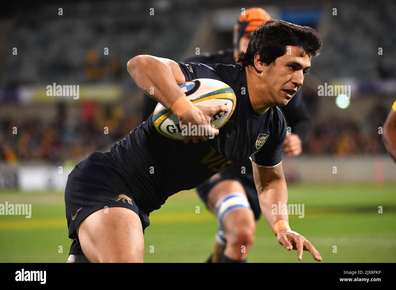 Matias Moroni de los Pumas en acción durante el partido de Rugby  Championship entre los Wallabies de Australia y los Pumas de Argentina en  GIO en Canberra, el sábado 16 de septiembre