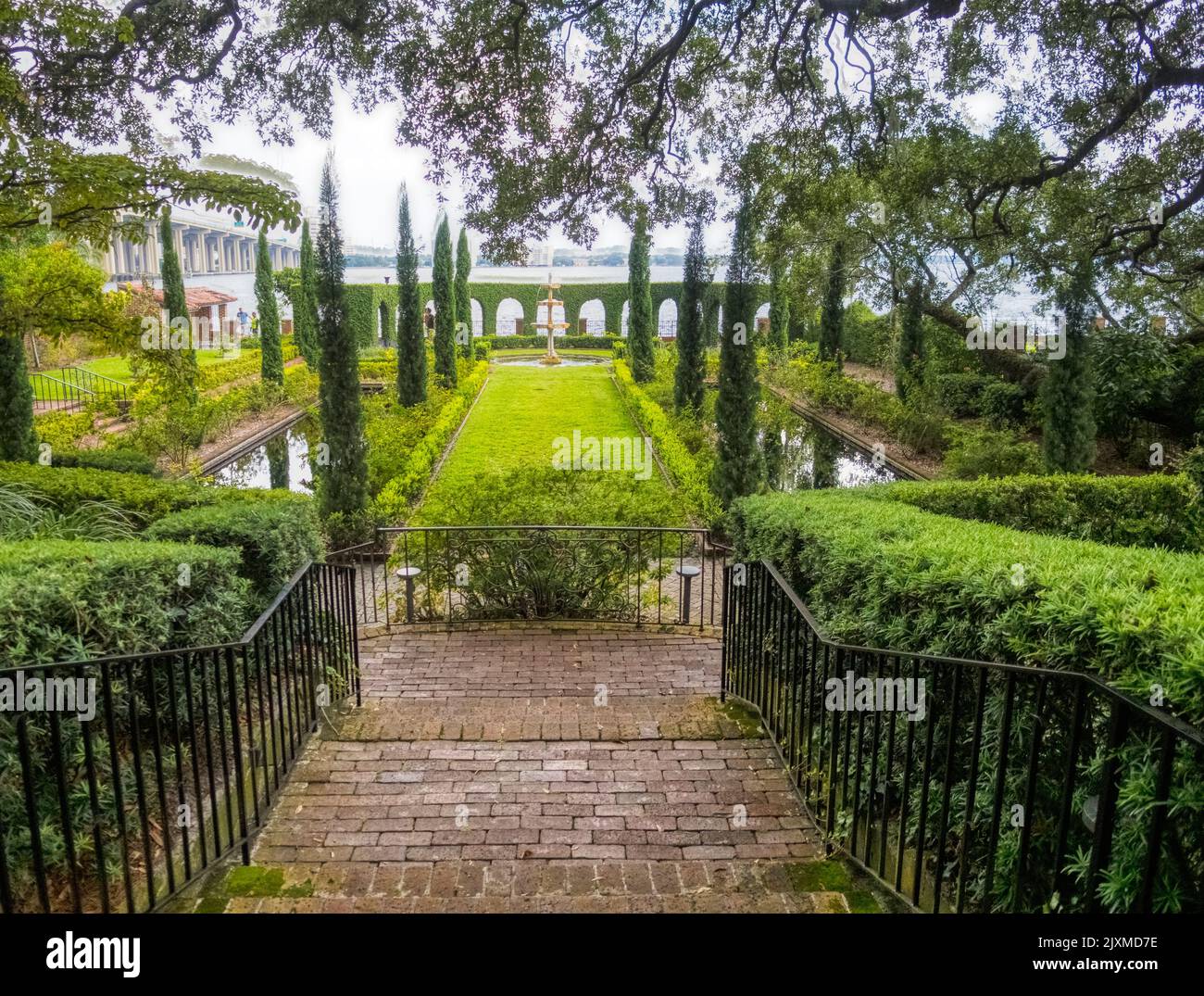Jardín en el Museo y Jardines Cummer en Jacksonville, Florida, EE.UU Foto de stock