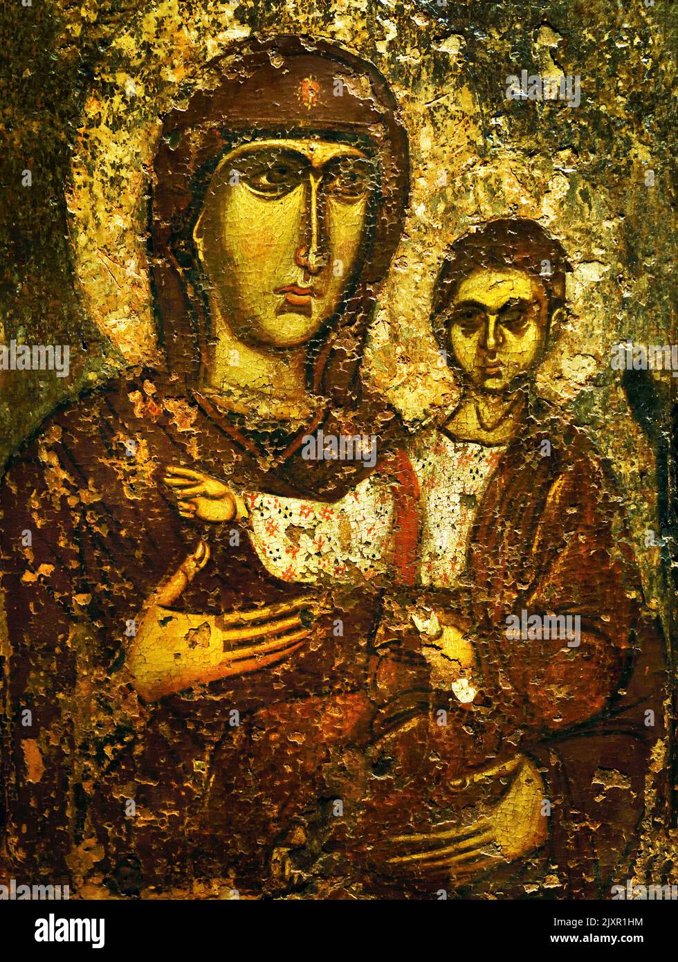Virgen Hodegetria del siglo 13th Berroia, Bizantino y Museo Cristiano en Atenas, Foto de stock