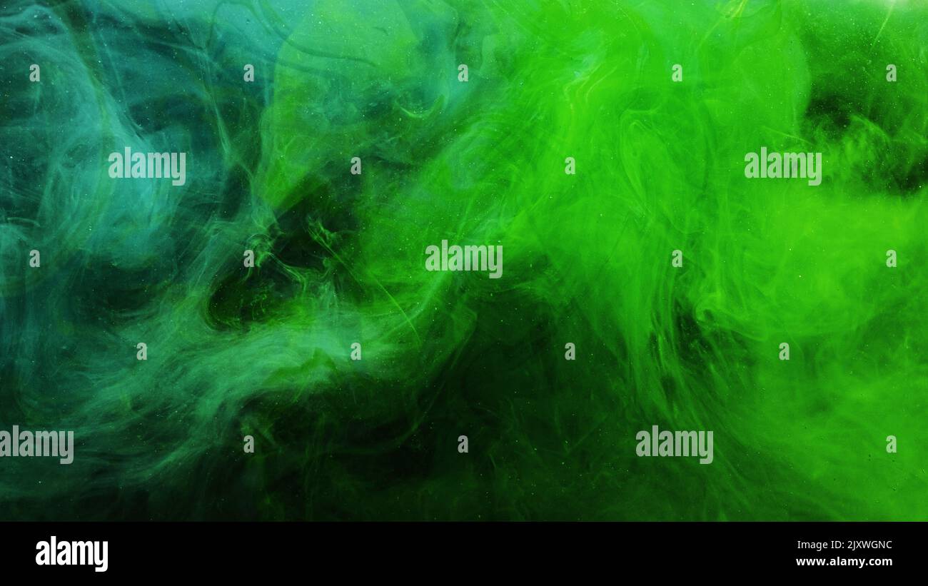 color humo neón abstracto fondo pintura verde Foto de stock