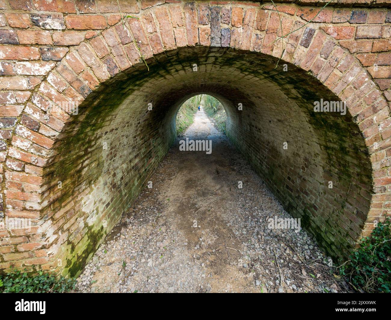 Entrada al túnel del tranvía Ticknall Limeyards, Derbyshire, Inglaterra, Reino Unido Foto de stock