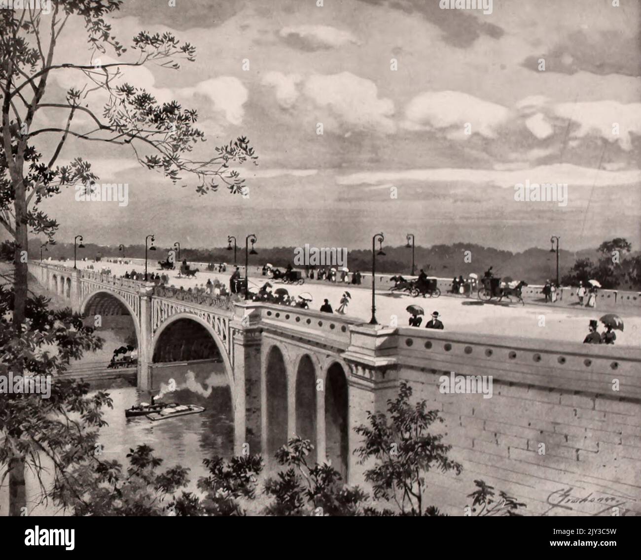 Puente de Washington sobre el río Harlem en la calle ciento setenta y segunda Foto de stock