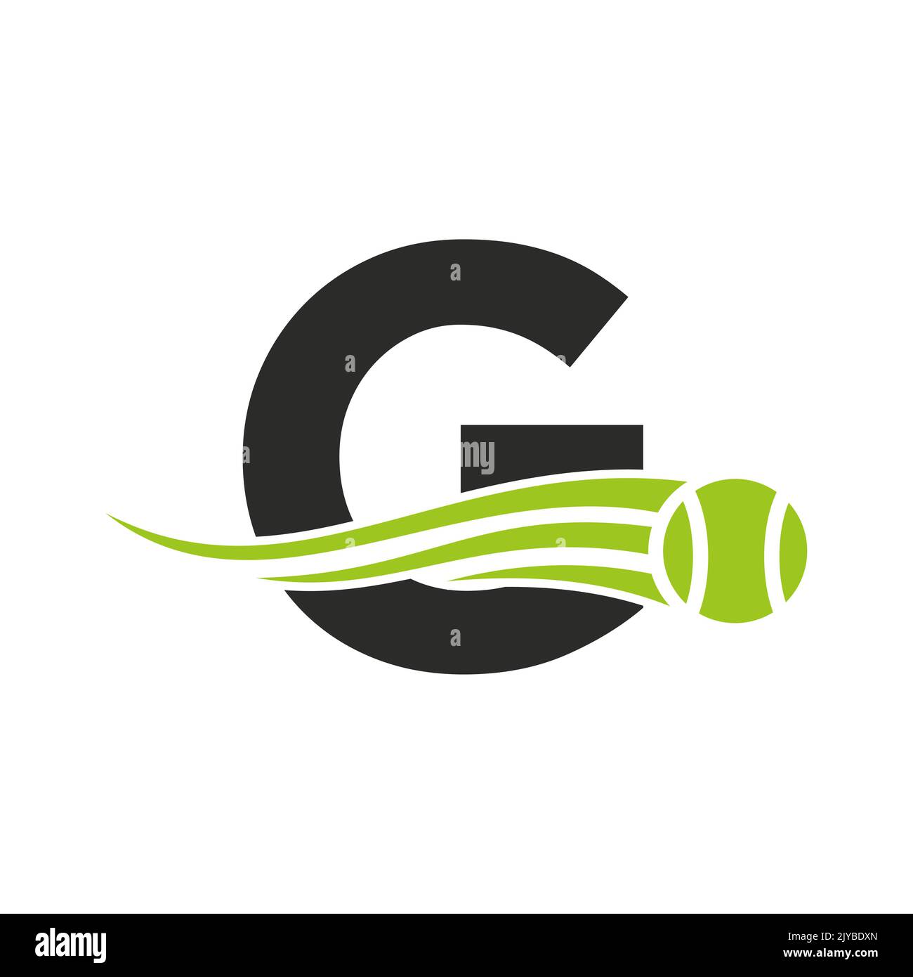 Plantilla de diseño del logotipo de Tennis Club con la letra G. Tennis