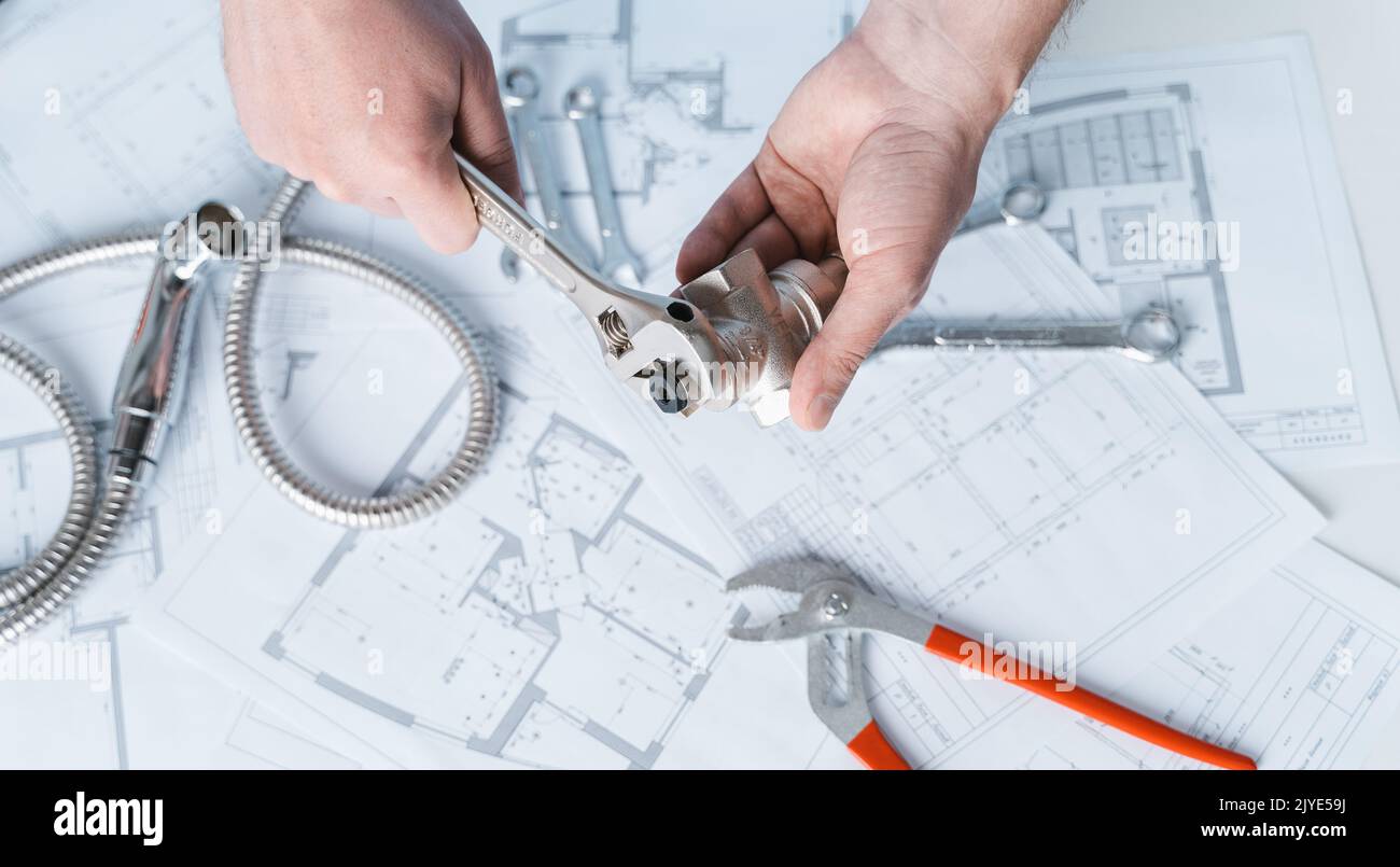 Proyecto de plomería en house.Drawing,diagramas,plan de suministro de