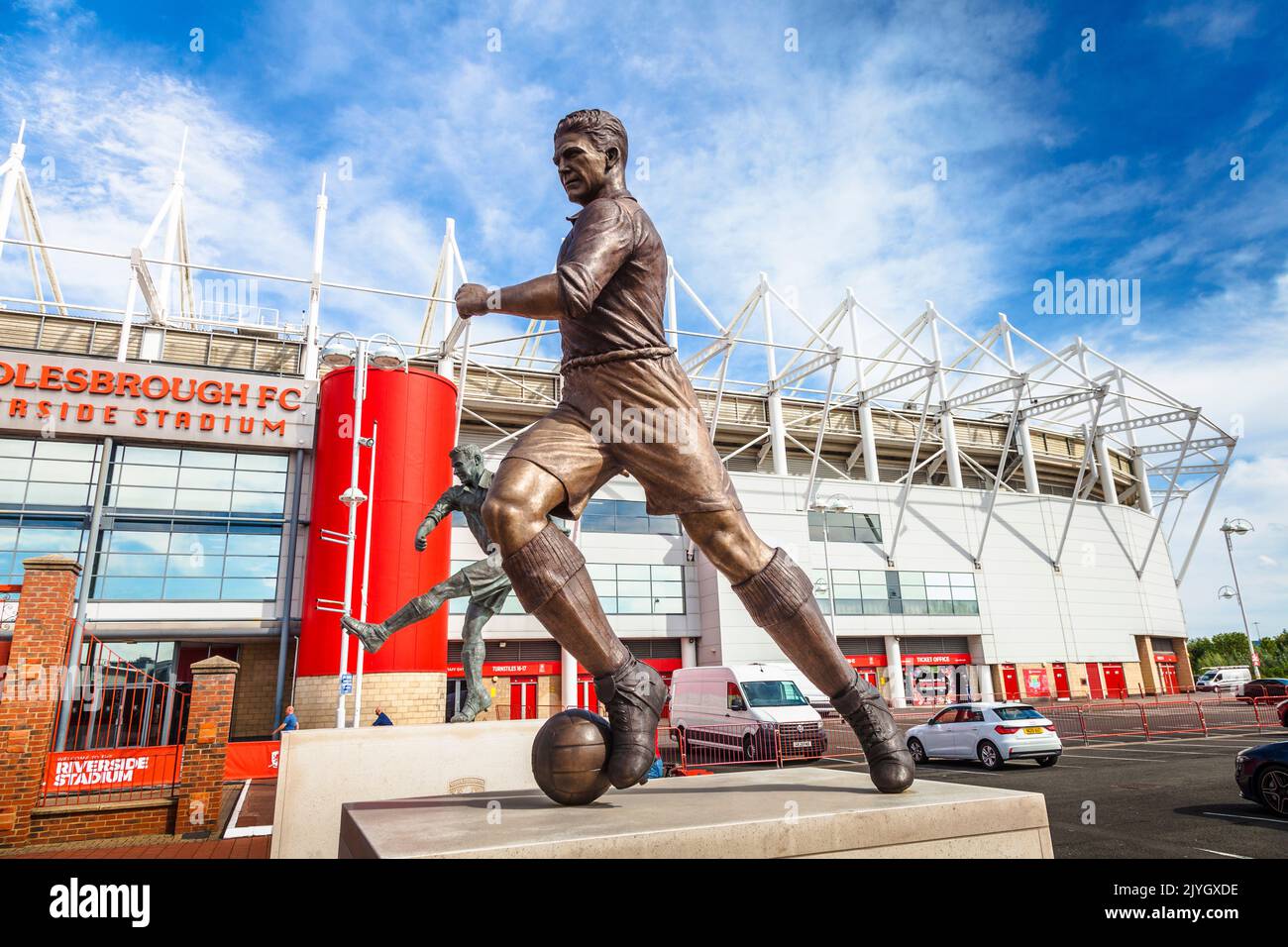 Middlesbrough, Reino Unido. Una estatua que conmemora la leyenda de Boro, George Camsell, fue oficialmente presentada en el Riverside Stadium recientemente. Él es el goleador líder de los clubes de todos los tiempos. David Dixon / Alamy Foto de stock