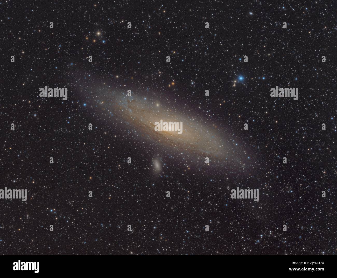 M31 Campo ancho de la galaxia de Andrómeda Foto de stock