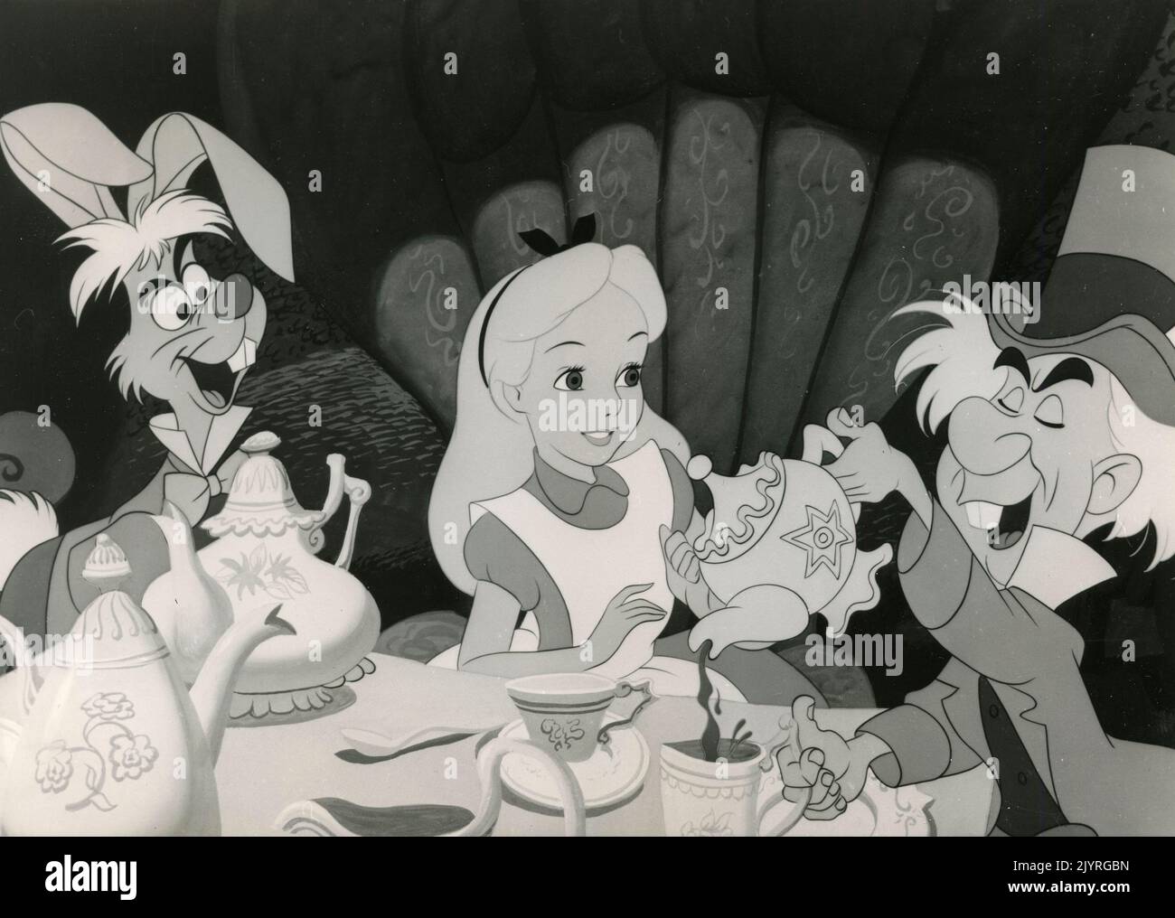 Escena de la película musical de animación Alice in Wonderland, USA 1951 Foto de stock