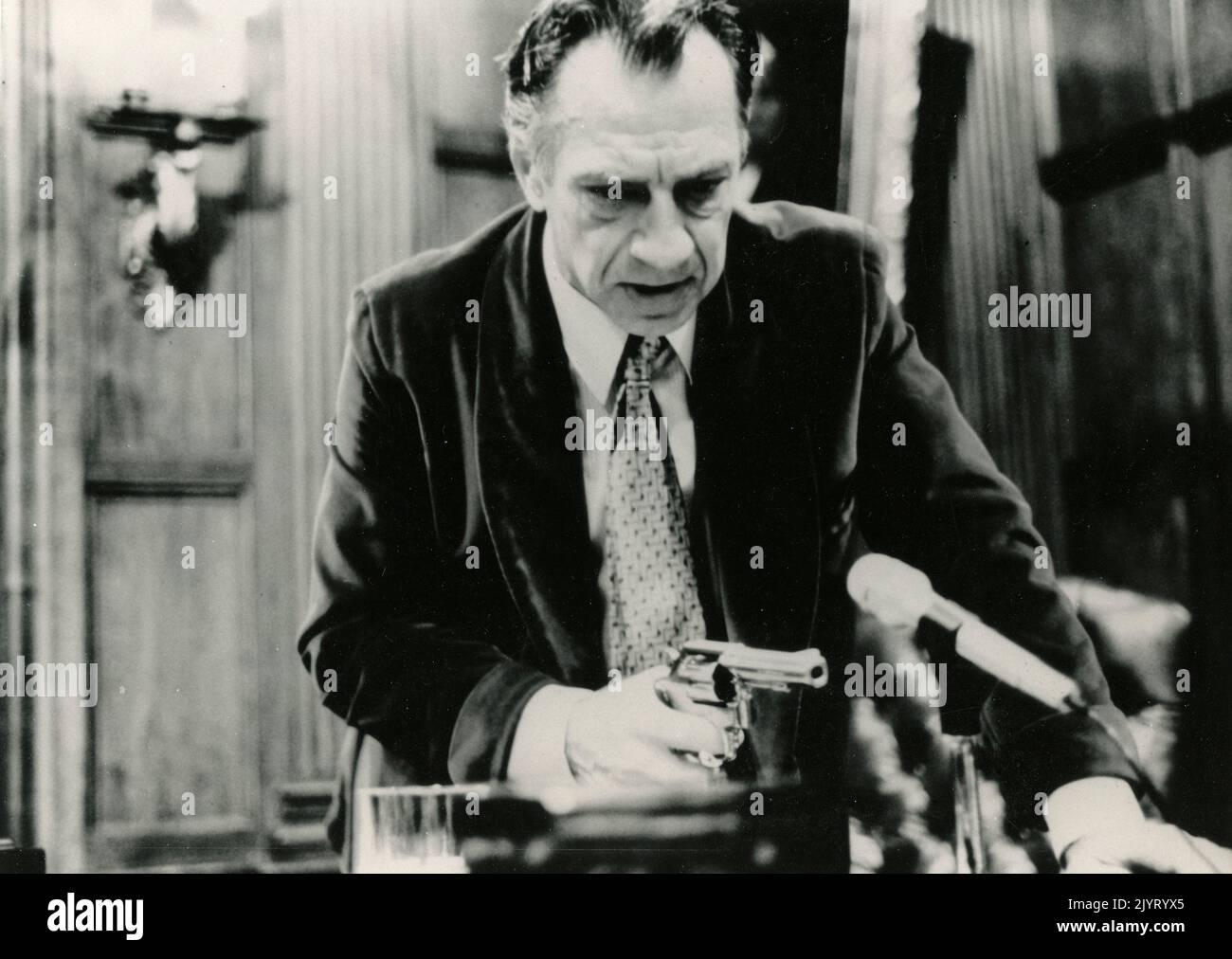 El actor estadounidense Philip Baker Hall en la película Secret Honor, EE.UU. 1984 Foto de stock
