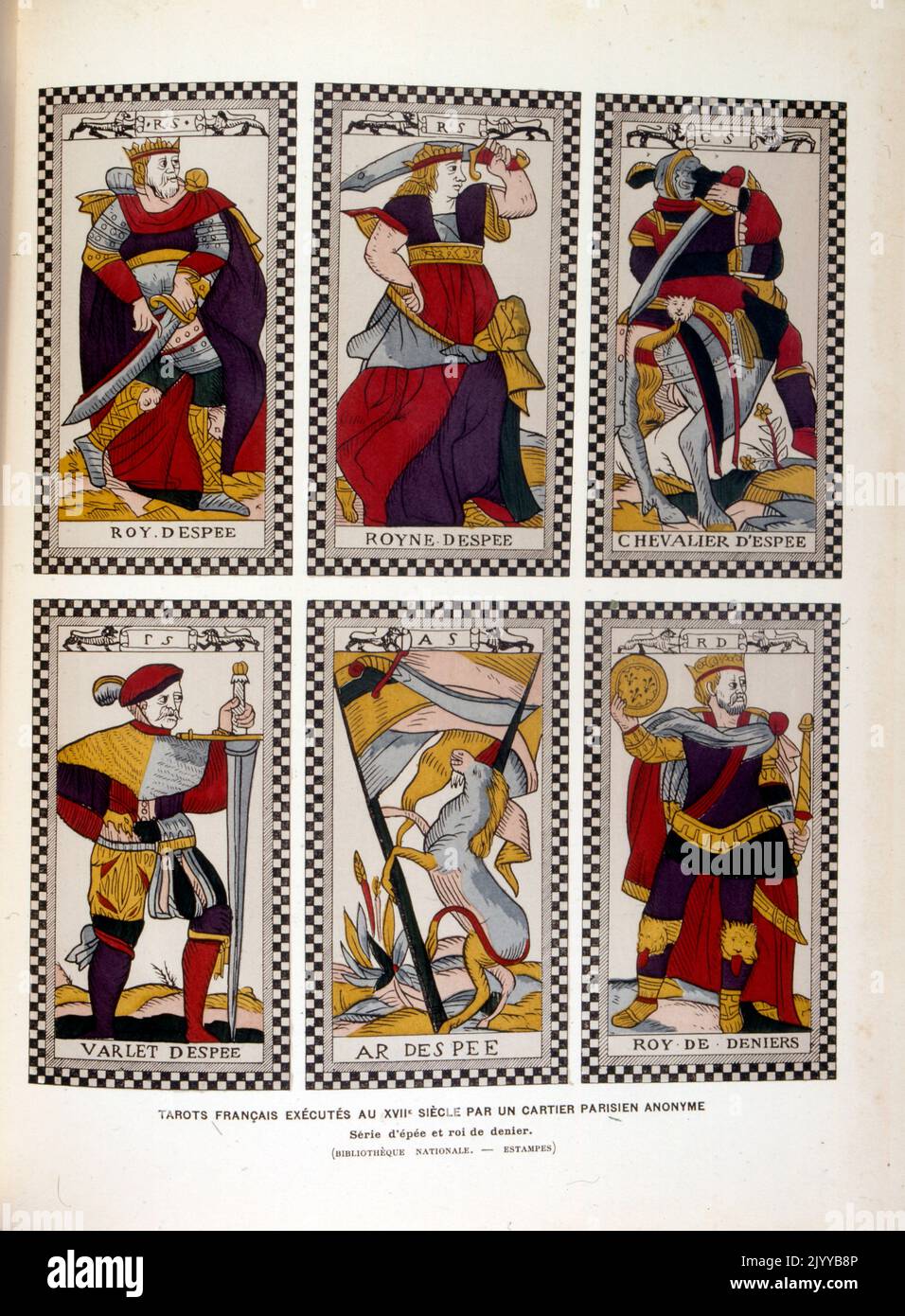 Cartas de un juego de Tarot, c.1809 (litho coloreado a mano)