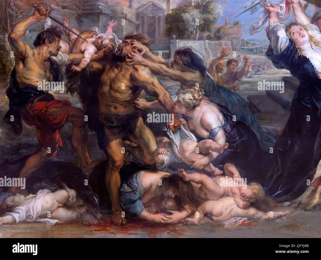 La masacre de los inocentes, Peter Paul Rubens, detalle, 1638, Alte Pinakothek, Múnich, Alemania, Europa Foto de stock