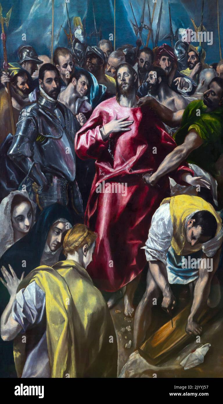 El Desrobamiento de Cristo, El Greco, 1585-95, Alte Pinakothek, Múnich, Alemania, Europa Foto de stock