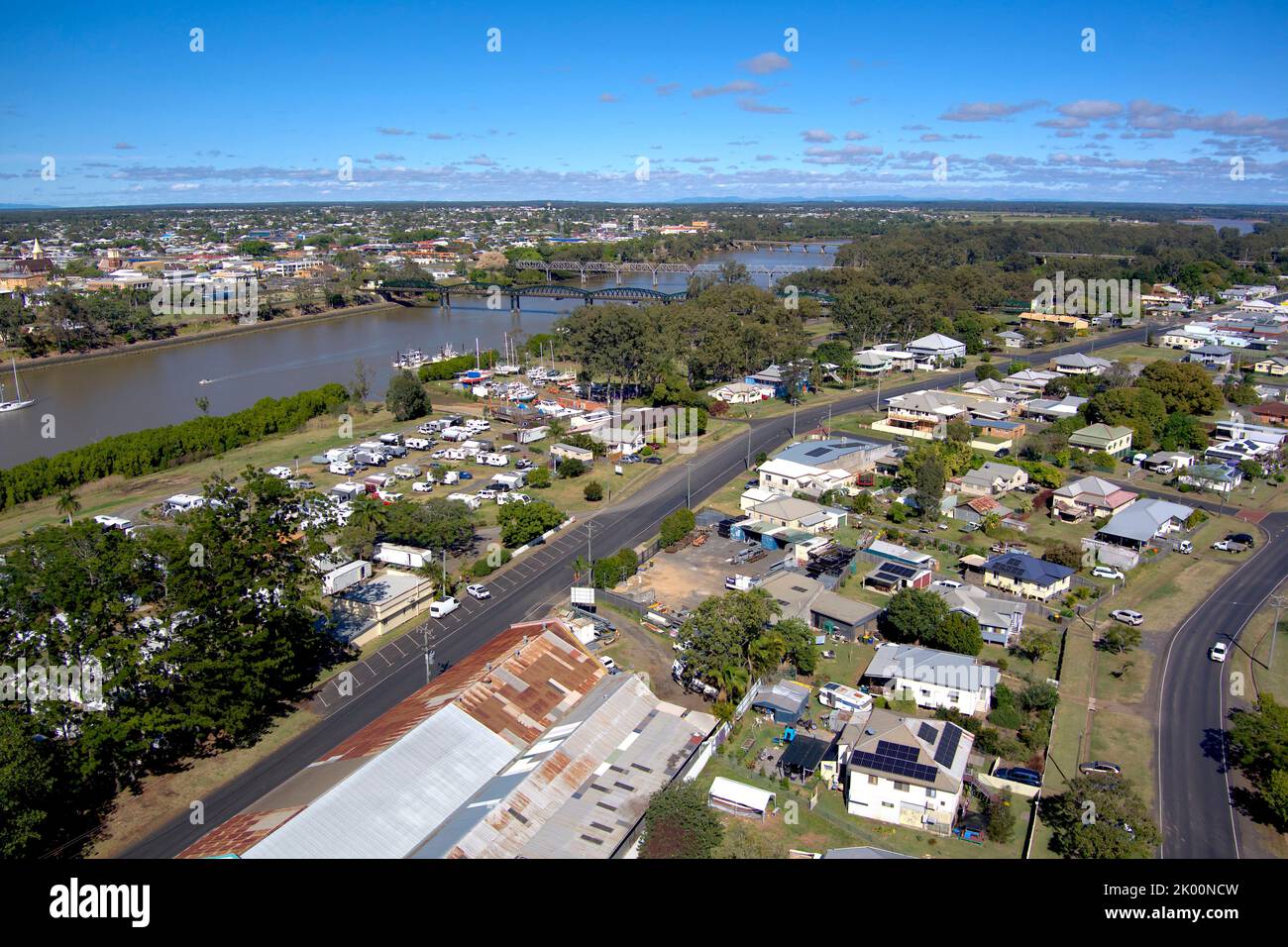 Panorámica aérea de Bundaberg Queensland Australia Foto de stock