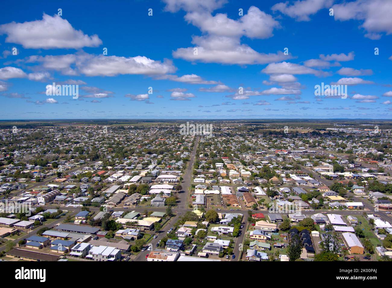 Aérea de casas residenciales en Bundaberg Queensland Australia Foto de stock