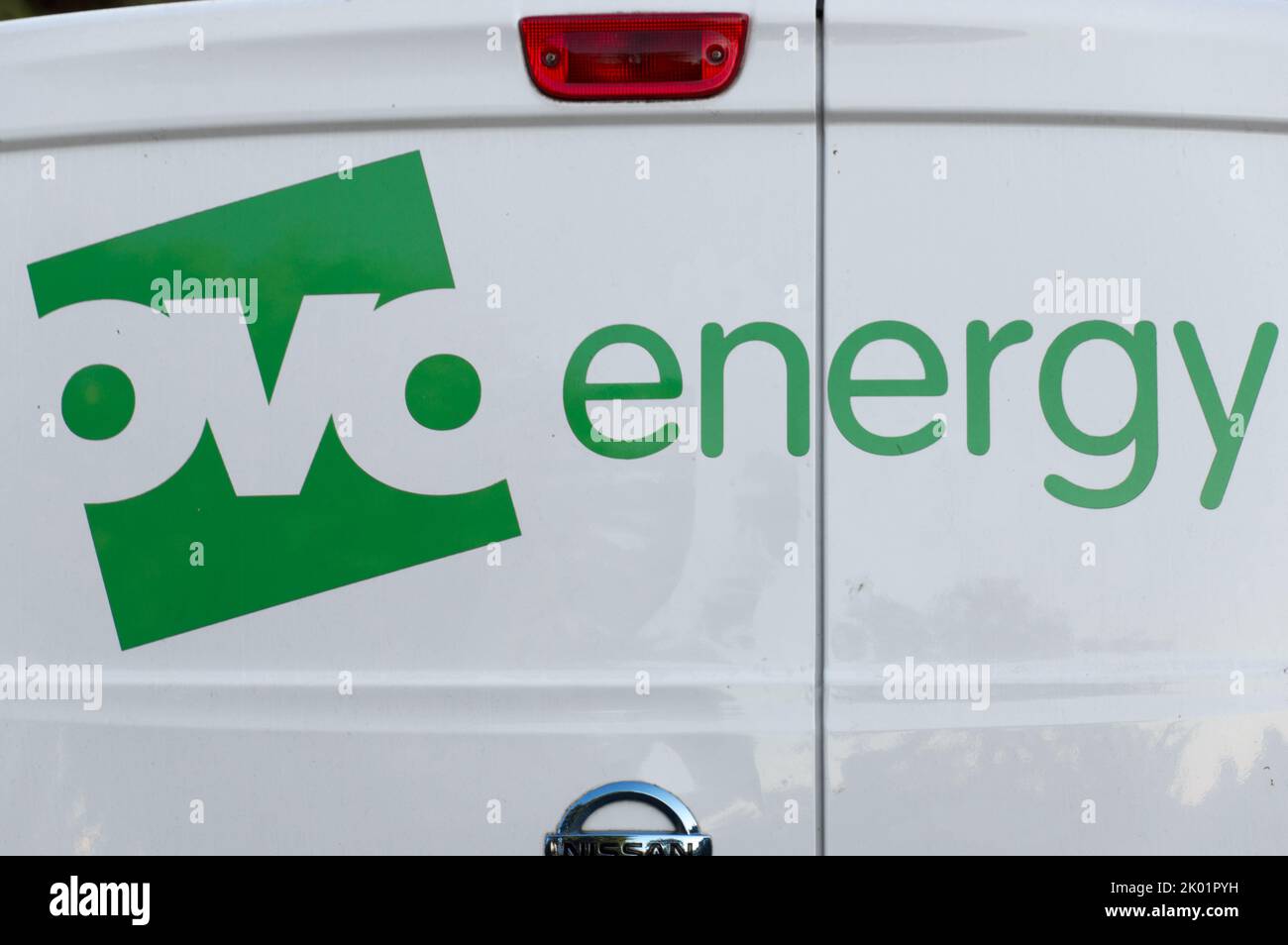 Logotipo de Ovo Energy en una furgoneta de soporte Foto de stock