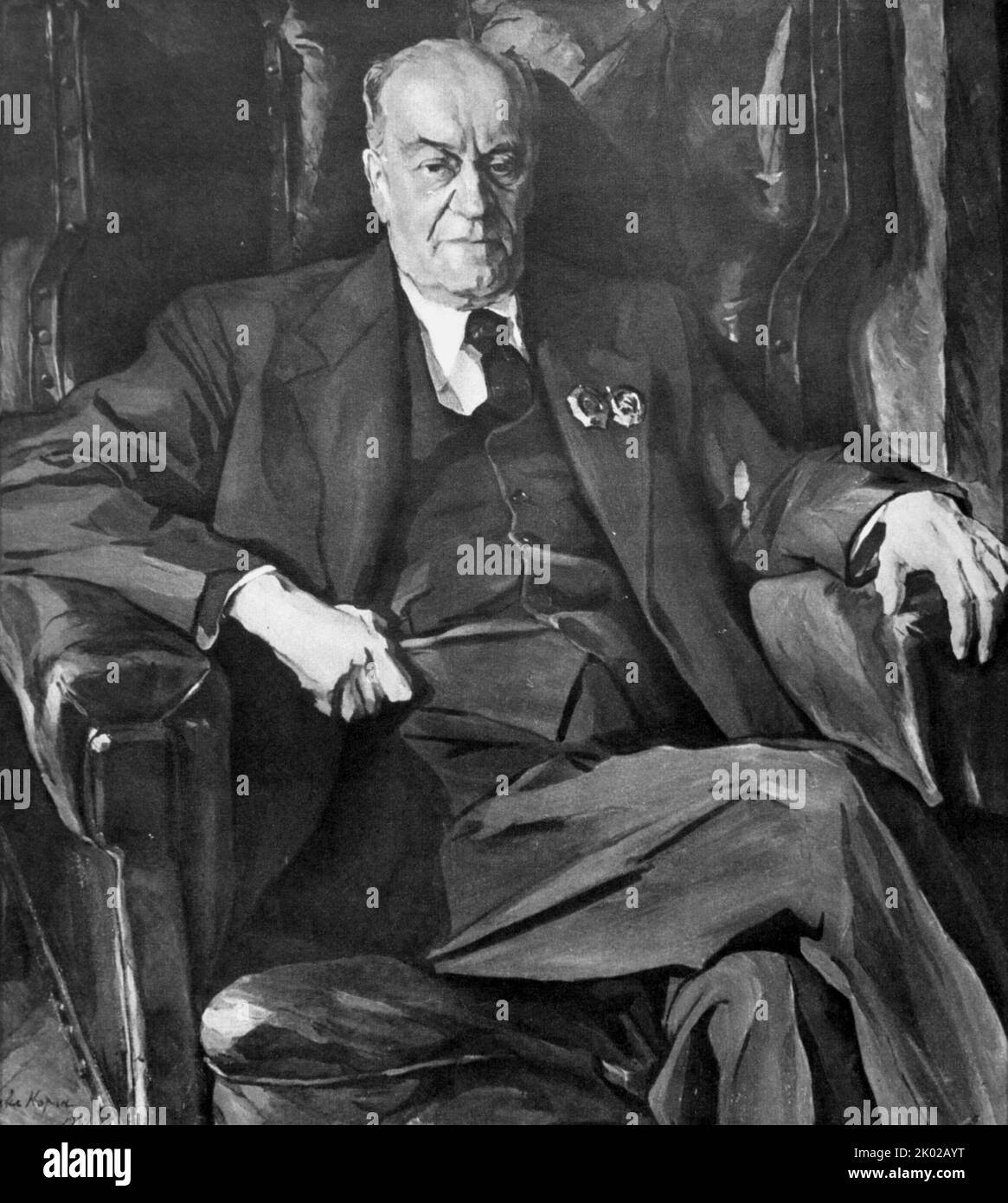 Retrato DE A.M. Leonidov por Corin P.D. 1939. Leonid Leonidov, seudónimo de L.M. Volfenzon, (1873-1941), actor ruso, director y profesor Foto de stock